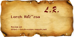 Lorch Rózsa névjegykártya
